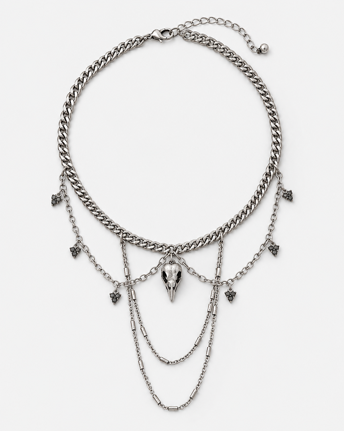 Corvus Layered Chain Necklace — product view
