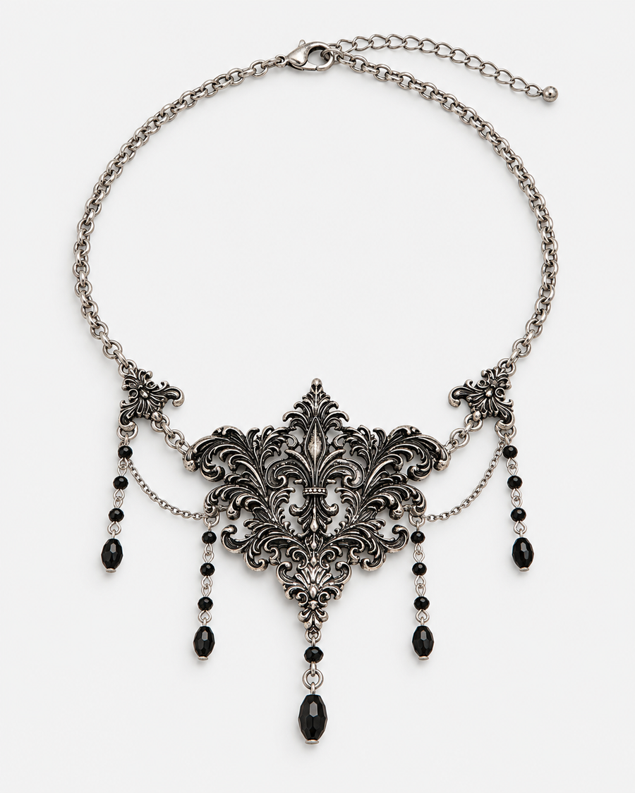 Evara Ornate Chain Drop Necklace