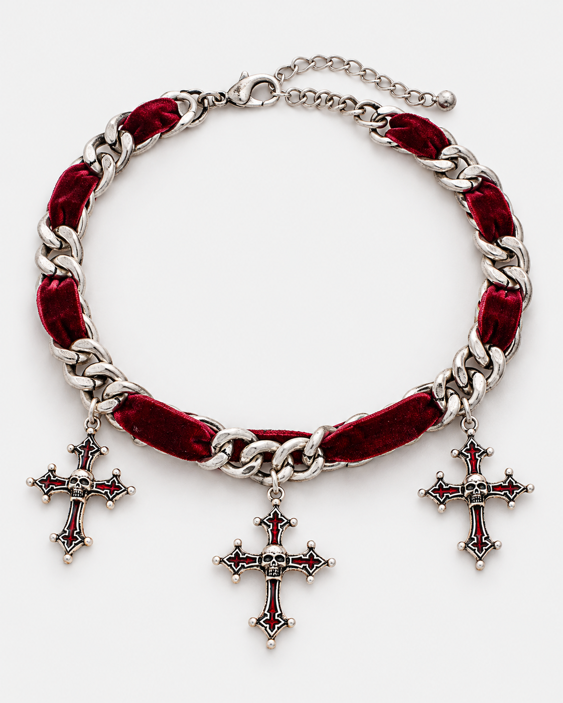 Vaelis Cross Ribbon Chain Necklace — product view