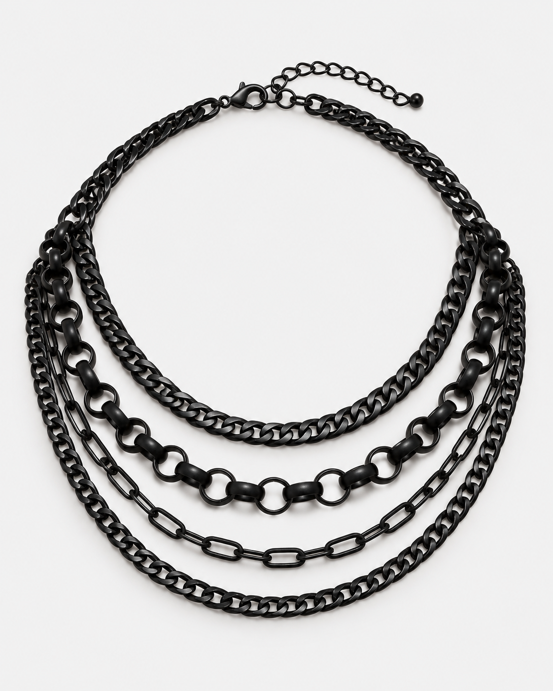 Chorx Layered Jet Chain Necklace — product view