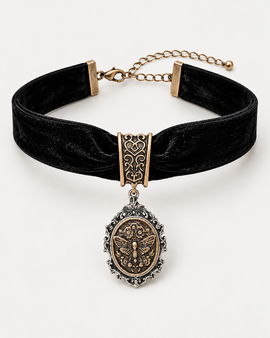 Rosamoth Cameo Velvet Choker