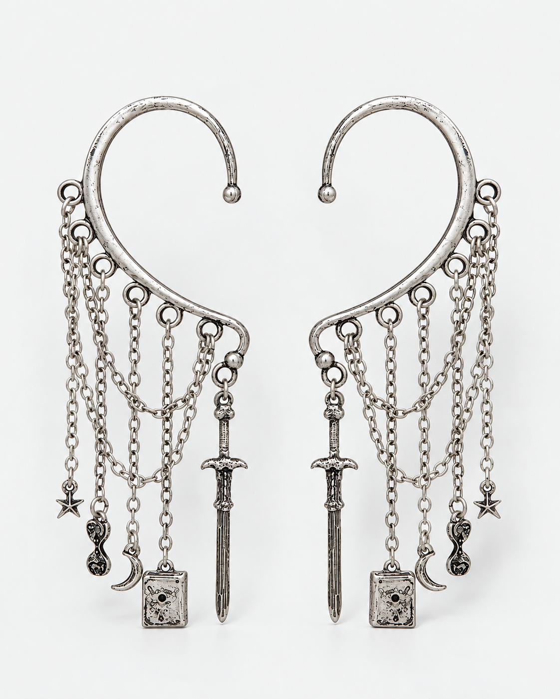 Eldun Sword Chain Ear Cuff — product view