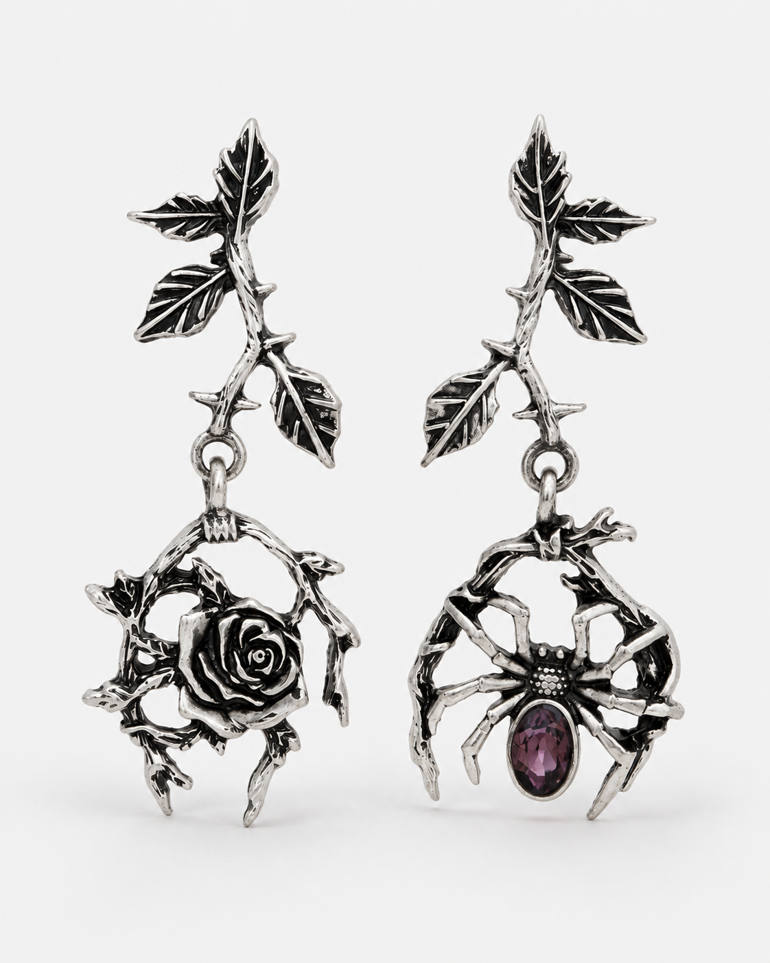 Rosethorn Widow Drop Earrings — product view