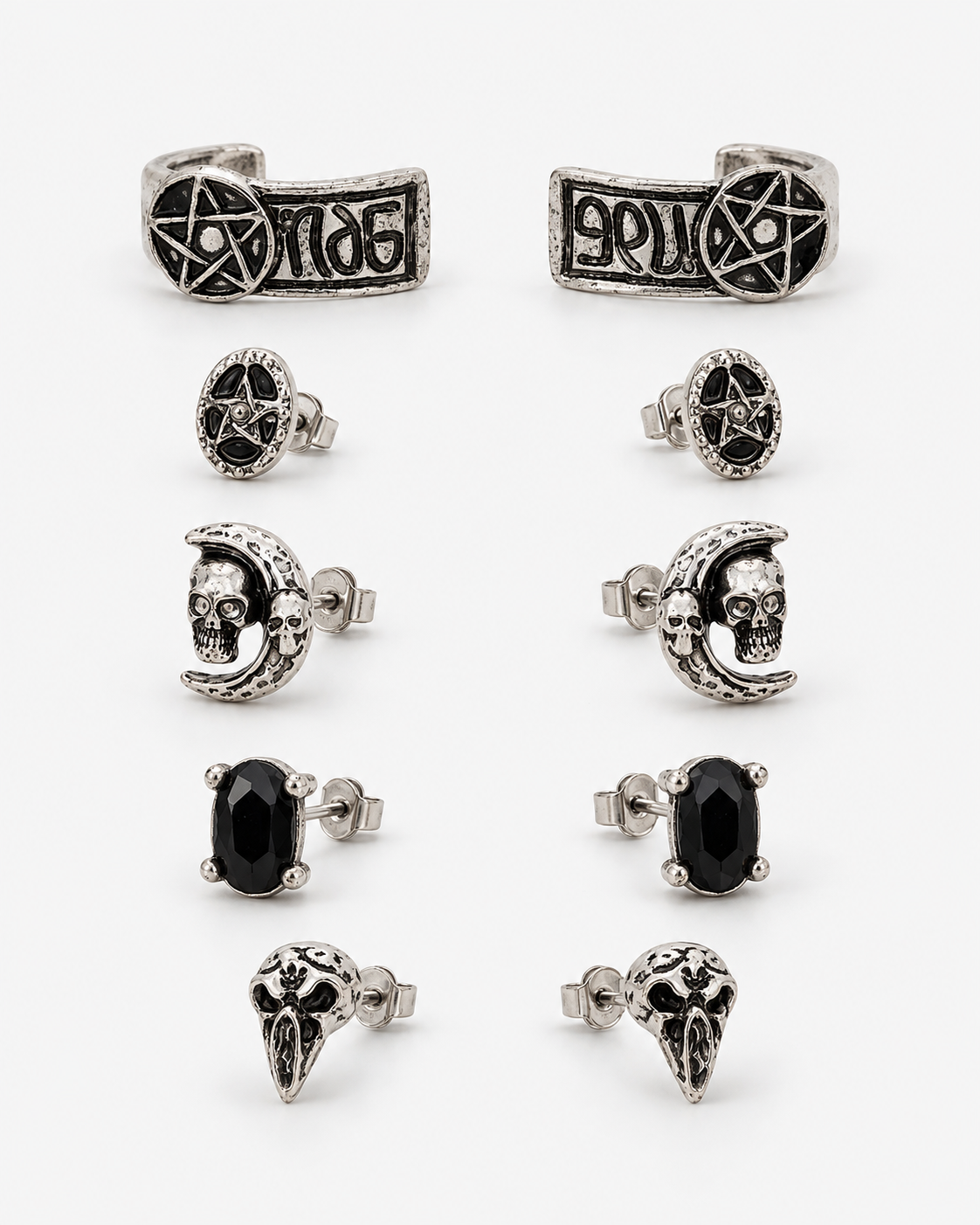 Moira Skull Stud Earrings Set — product view