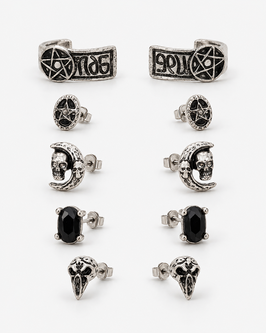 Moira Skull Stud Earrings Set