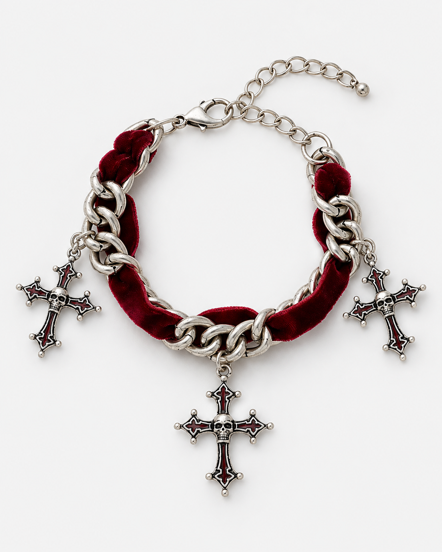 Vaelis Cross Ribbon Chain Bracelet
