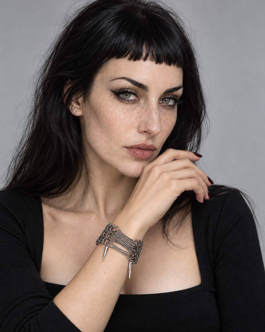 Revlex Chainmail Corset Bracelet — worn by an adult AI model