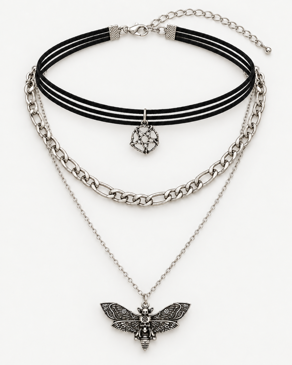 Mortmoth Layered Choker Necklace — Noctimoth product view