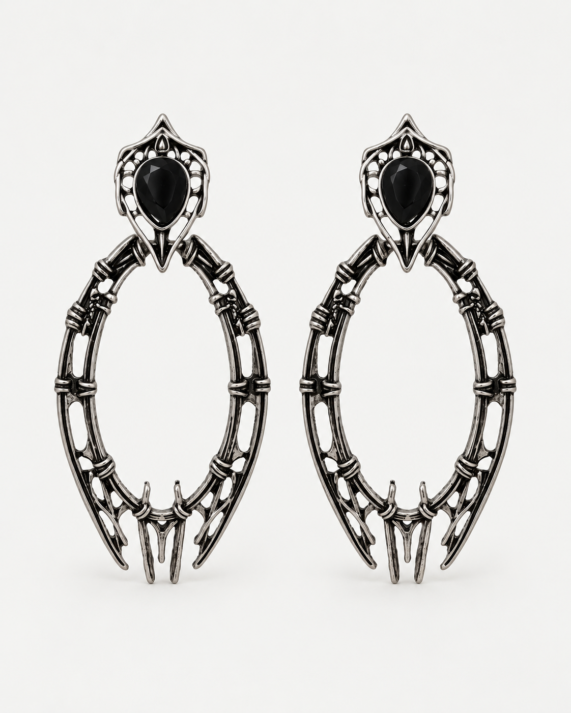 Gothique Stone Drop Earrings — Noctimoth product view