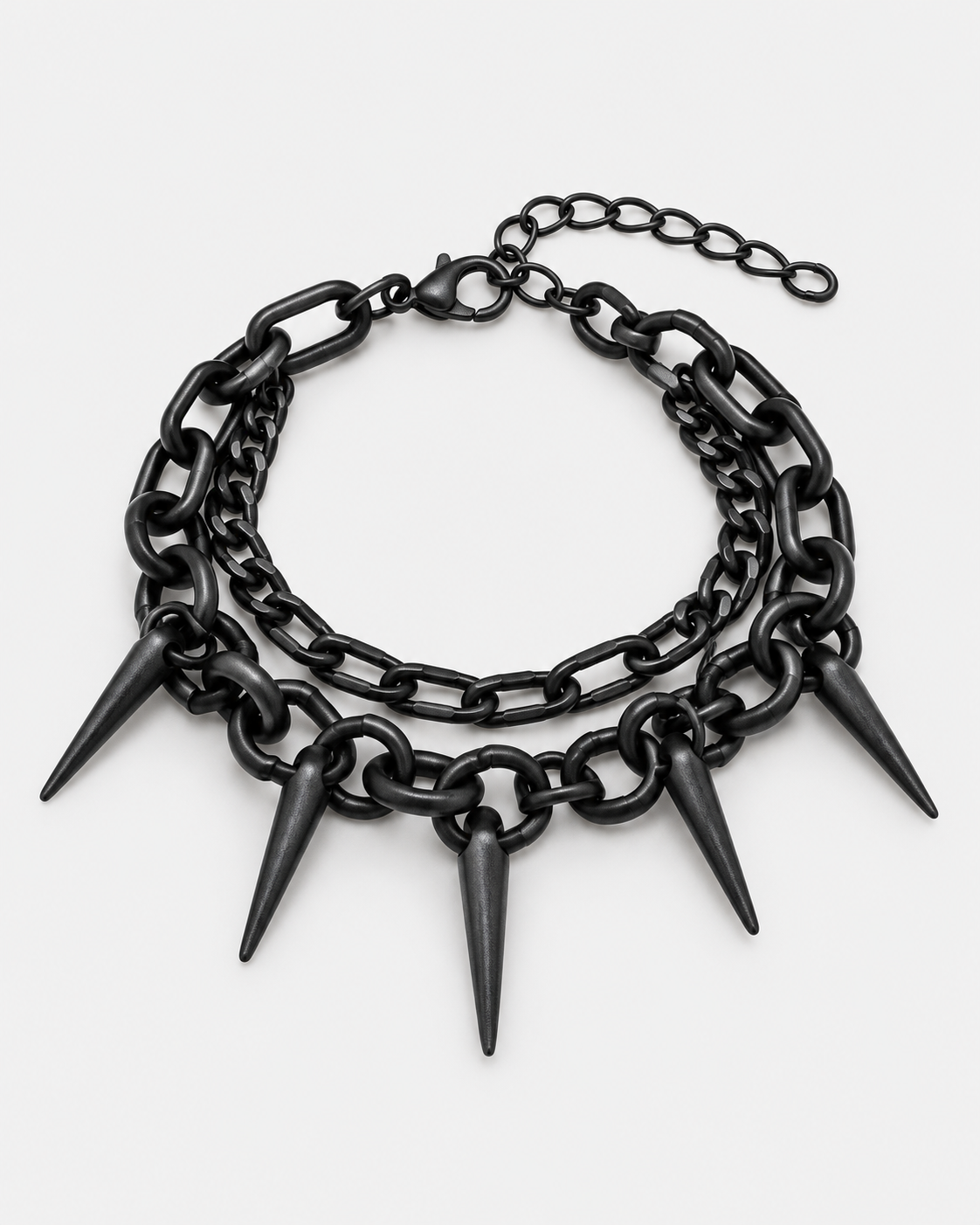 Chorx Layered Jet Chain Bracelet — Noctimoth product view