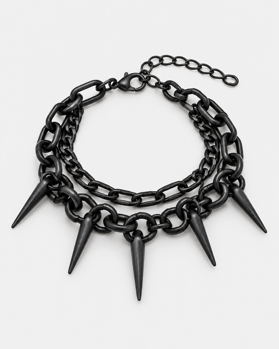 Chorx Layered Jet Chain Bracelet